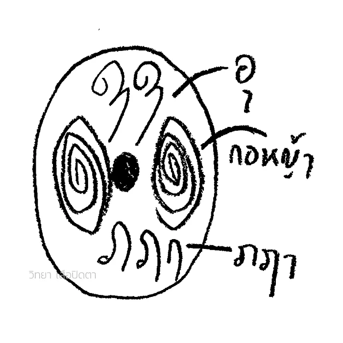 ตัวอย่างการเขียนยันต์เสือหลวงพ่อปานจากเขี้ยวเสือ